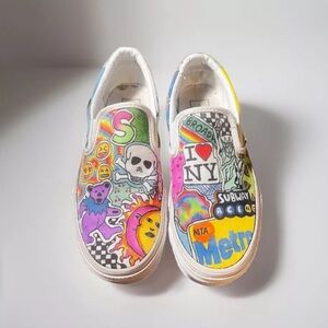 Custom NYC/Grateful Dead Graffiti Vans Size 7.5